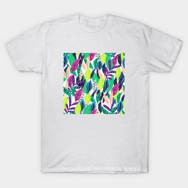 Colorful leaves illustration T-Shirt by Pop Cult Store